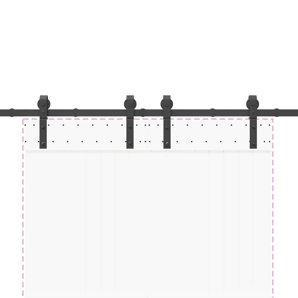 Kit di Binari per Porte Scorrevoli 200 cm Acciaio Nero