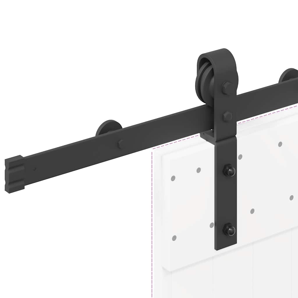 Kit di Binari per Porte Scorrevoli 200 cm Acciaio Nero