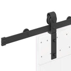 Kit di Binari per Porte Scorrevoli 200 cm Acciaio Nero