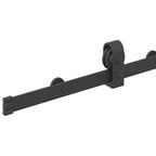 Kit di Binari per Porte Scorrevoli 200 cm Acciaio Nero