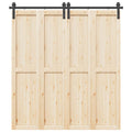Kit di Binari per Porte Scorrevoli 200 cm Acciaio Nero