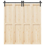 Kit di Binari per Porte Scorrevoli 200 cm Acciaio Nero