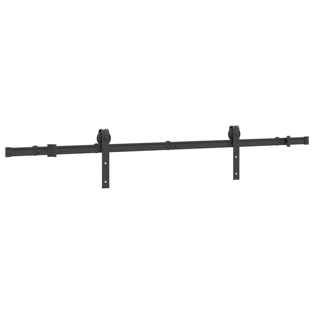 Kit di Binari per Porte Scorrevoli 183 cm Acciaio Nero