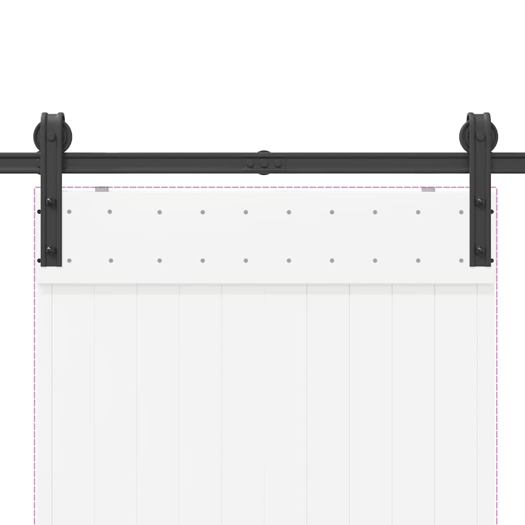 Kit di Binari per Porte Scorrevoli 183 cm Acciaio Nero