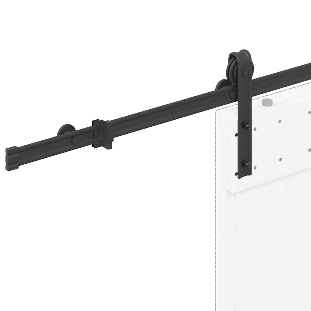 Kit di Binari per Porte Scorrevoli 183 cm Acciaio Nero