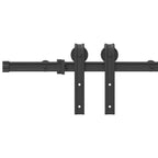 Kit di Binari per Porte Scorrevoli 183 cm Acciaio Nero