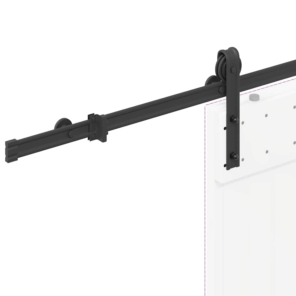 Kit di Binari per Porte Scorrevoli 200 cm Acciaio Nero