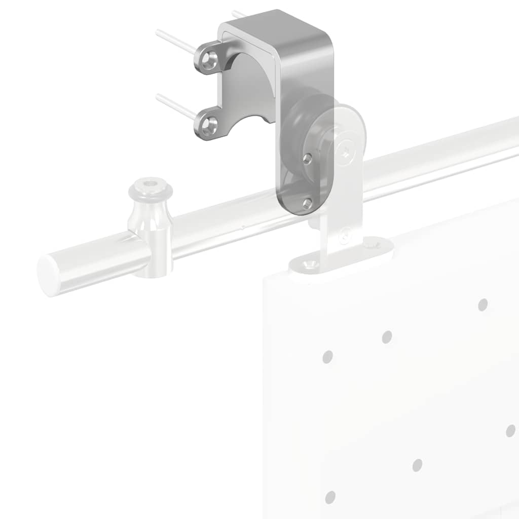 Staffe Bypass Porta della Stalla 4 pz Guide Tonde Acciaio Inox