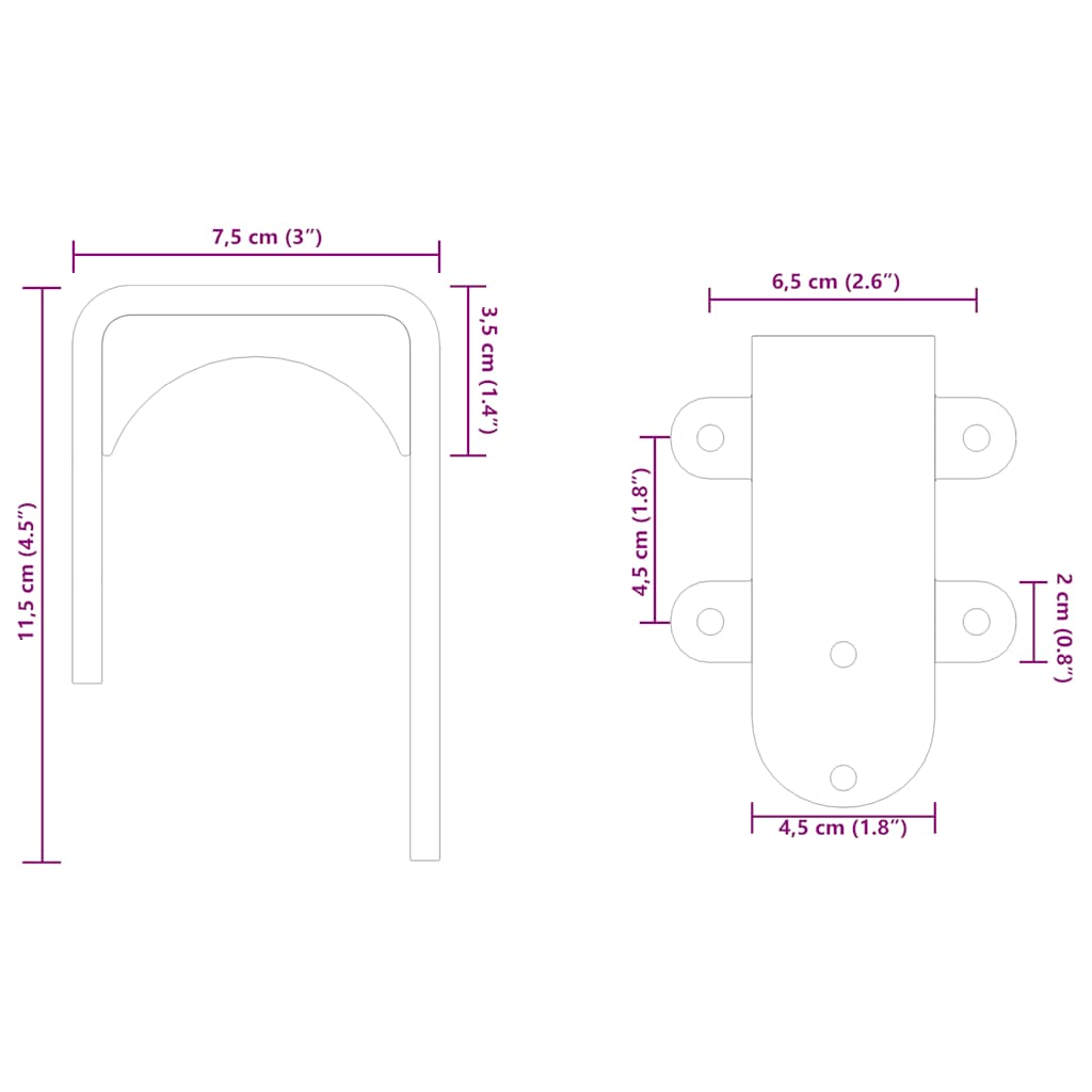 Staffe Bypass Porta della Stalla 4 pz Guide Tonde Acciaio Inox