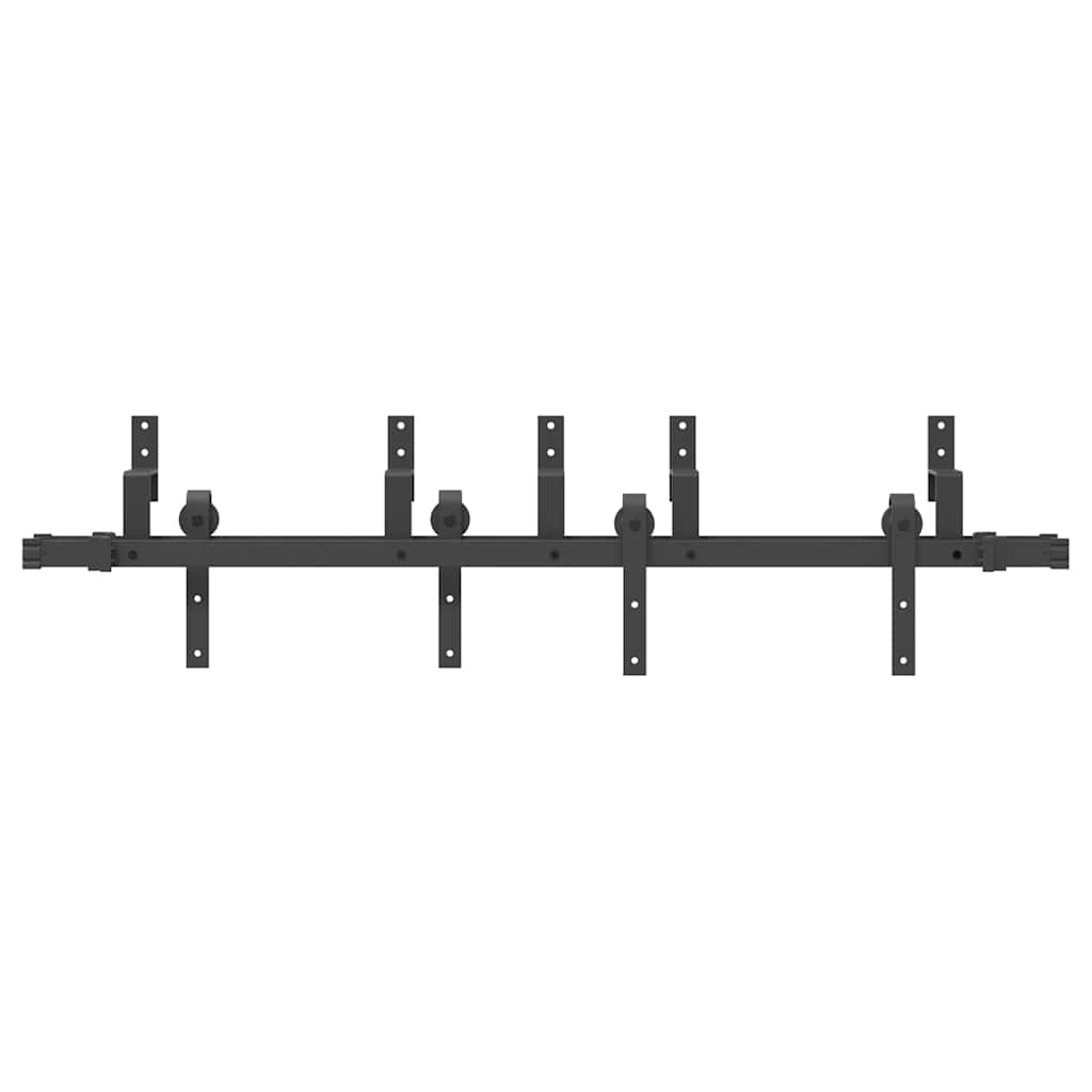 Kit di Binari per Porte Scorrevoli 152,5 cm Acciaio Nero