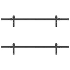 Kit di Binari per Porte Scorrevoli 152,5 cm Acciaio Nero