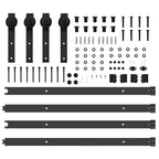 Kit di Binari per Porte Scorrevoli 152,5 cm Acciaio Nero