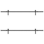 Kit di Binari per Porte Scorrevoli 213,5 cm Acciaio Nero