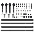 Kit di Binari per Porte Scorrevoli 213,5 cm Acciaio Nero