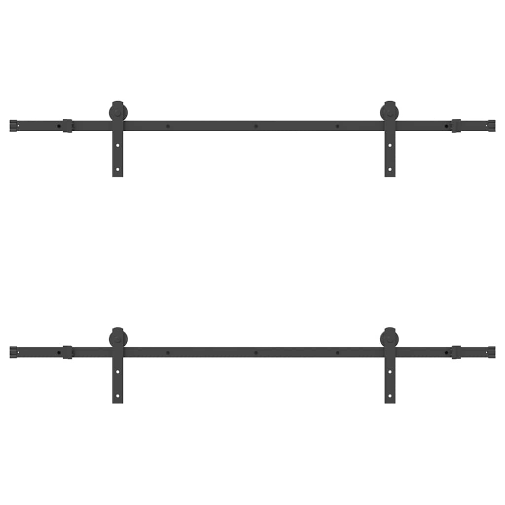 Kit di Binari per Porte Scorrevoli 183 cm Acciaio Nero