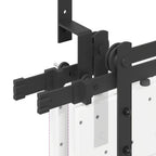 Kit di Binari per Porte Scorrevoli 183 cm Acciaio Nero