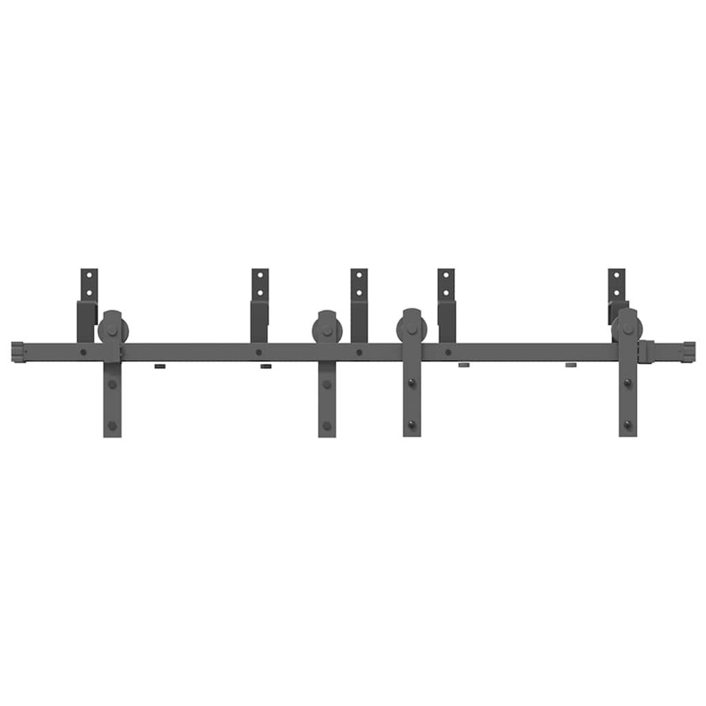 Kit di Binari per Porte Scorrevoli 152,5 cm Acciaio Nero