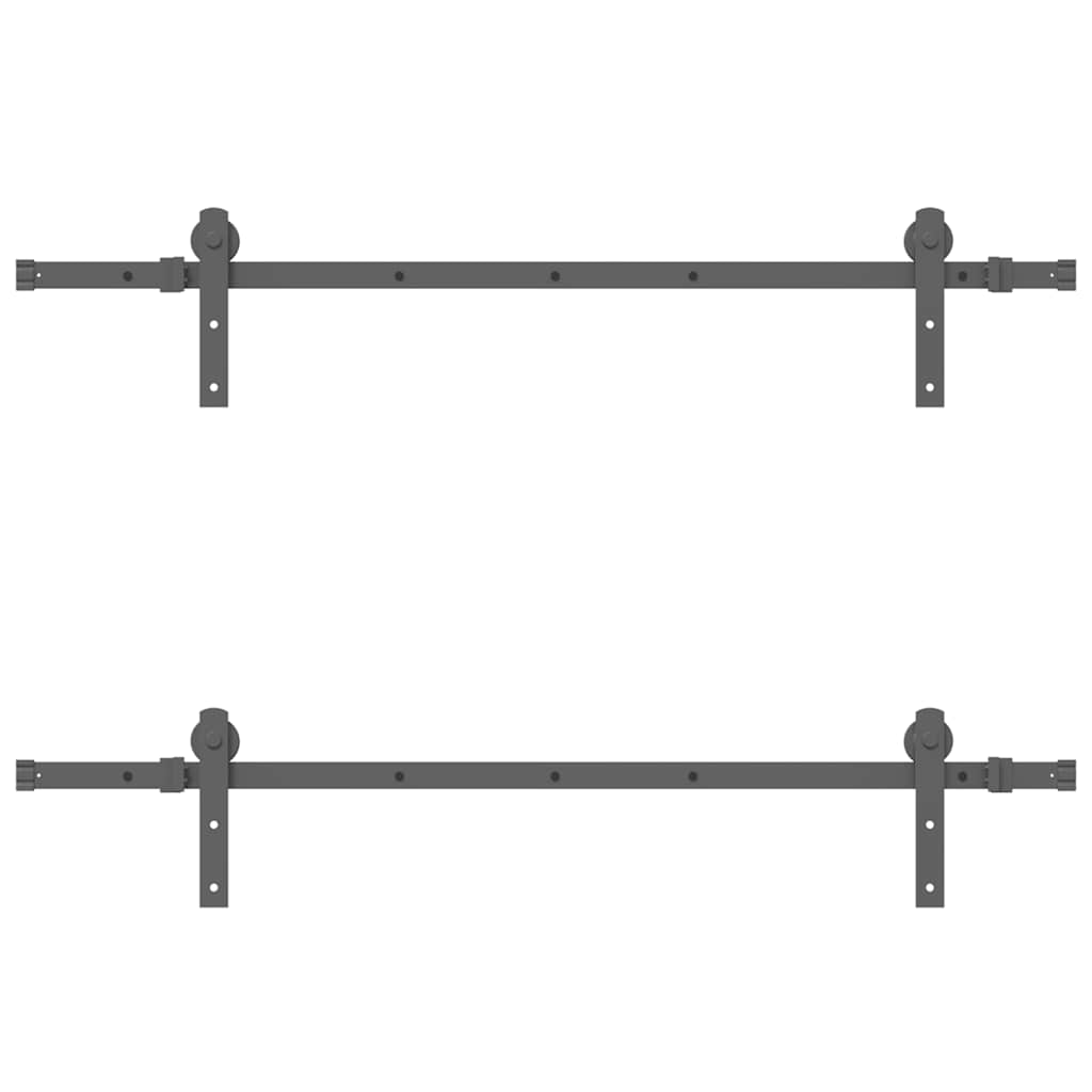 Kit di Binari per Porte Scorrevoli 152,5 cm Acciaio Nero