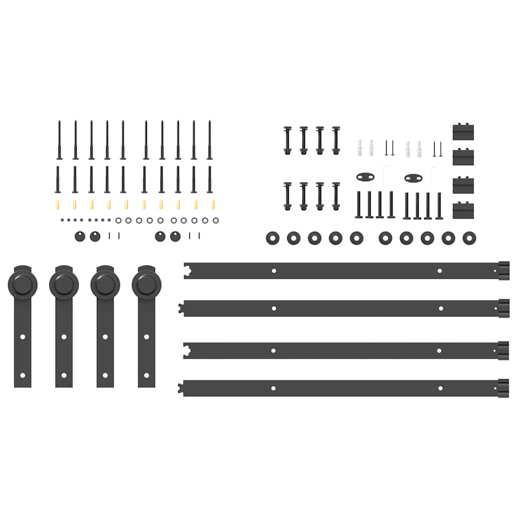 Kit di Binari per Porte Scorrevoli 152,5 cm Acciaio Nero