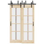 Kit di Binari per Porte Scorrevoli 152,5 cm Acciaio Nero