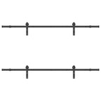 Kit di Binari per Porte Scorrevoli 213,5 cm Acciaio Nero