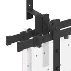 Kit di Binari per Porte Scorrevoli 213,5 cm Acciaio Nero