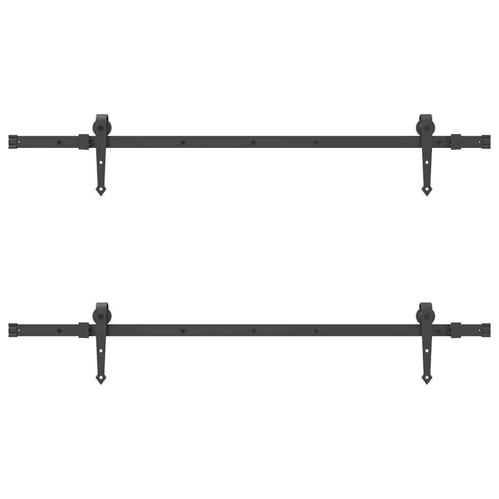 Kit di Binari per Porte Scorrevoli 152,5 cm Acciaio Nero