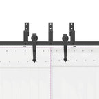 Kit di Binari per Porte Scorrevoli 152,5 cm Acciaio Nero
