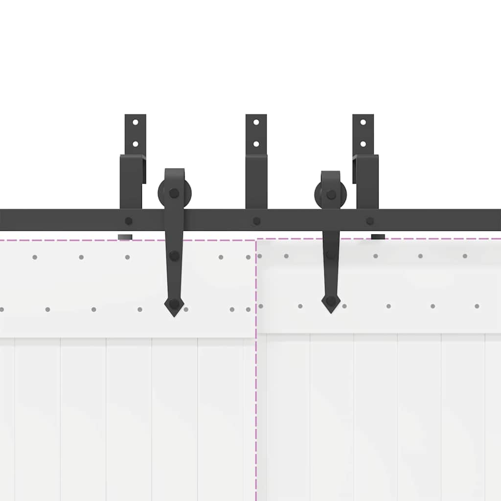 Kit di Binari per Porte Scorrevoli 152,5 cm Acciaio Nero