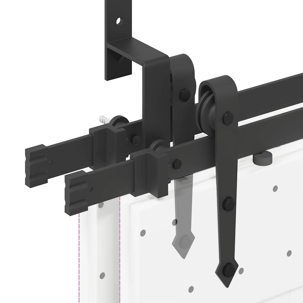 Kit di Binari per Porte Scorrevoli 152,5 cm Acciaio Nero