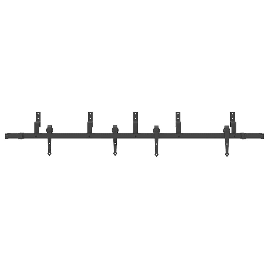 Kit di Binari per Porte Scorrevoli 213,5 cm Acciaio Nero
