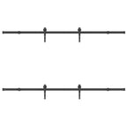 Kit di Binari per Porte Scorrevoli 213,5 cm Acciaio Nero