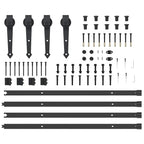 Kit di Binari per Porte Scorrevoli 213,5 cm Acciaio Nero