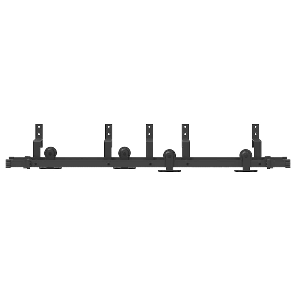Kit di Binari per Porte Scorrevoli 152,5 cm Acciaio Nero