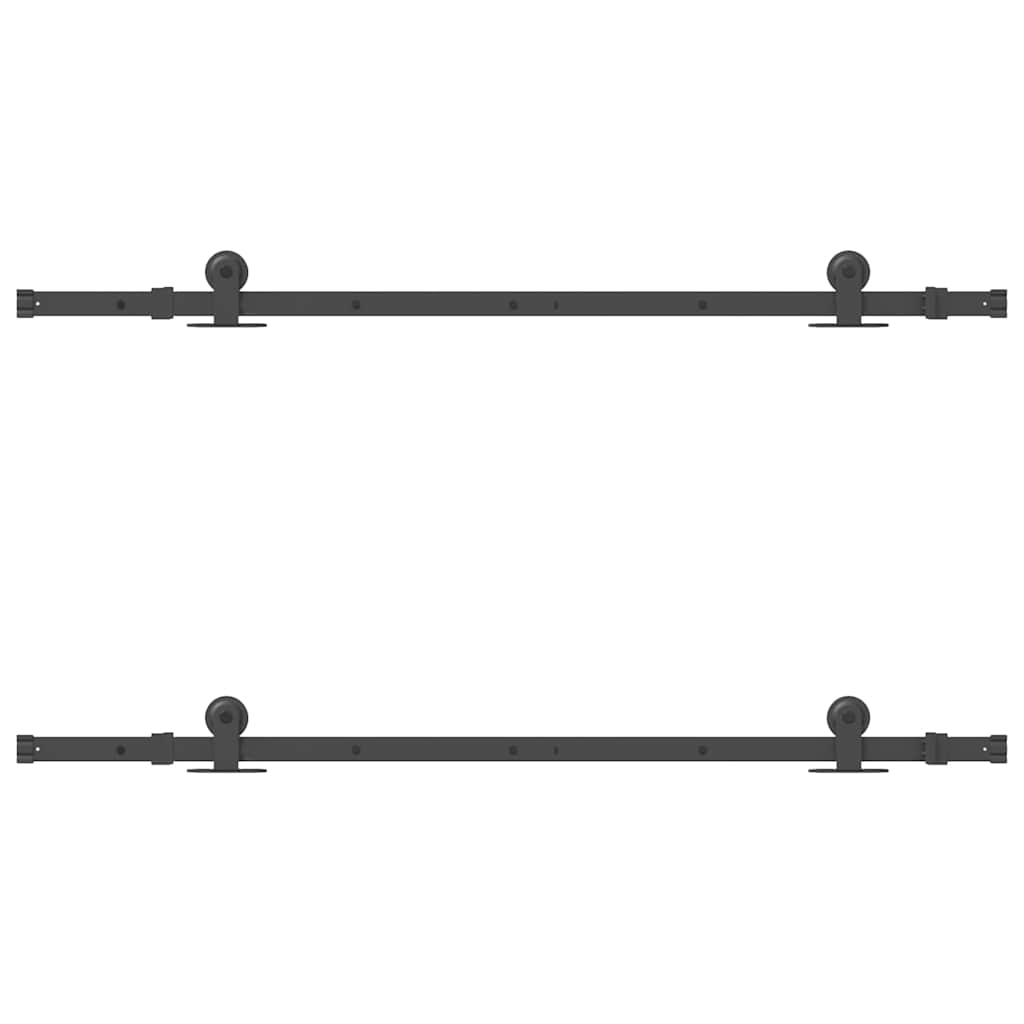 Kit di Binari per Porte Scorrevoli 152,5 cm Acciaio Nero