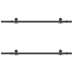 Kit di Binari per Porte Scorrevoli 152,5 cm Acciaio Nero