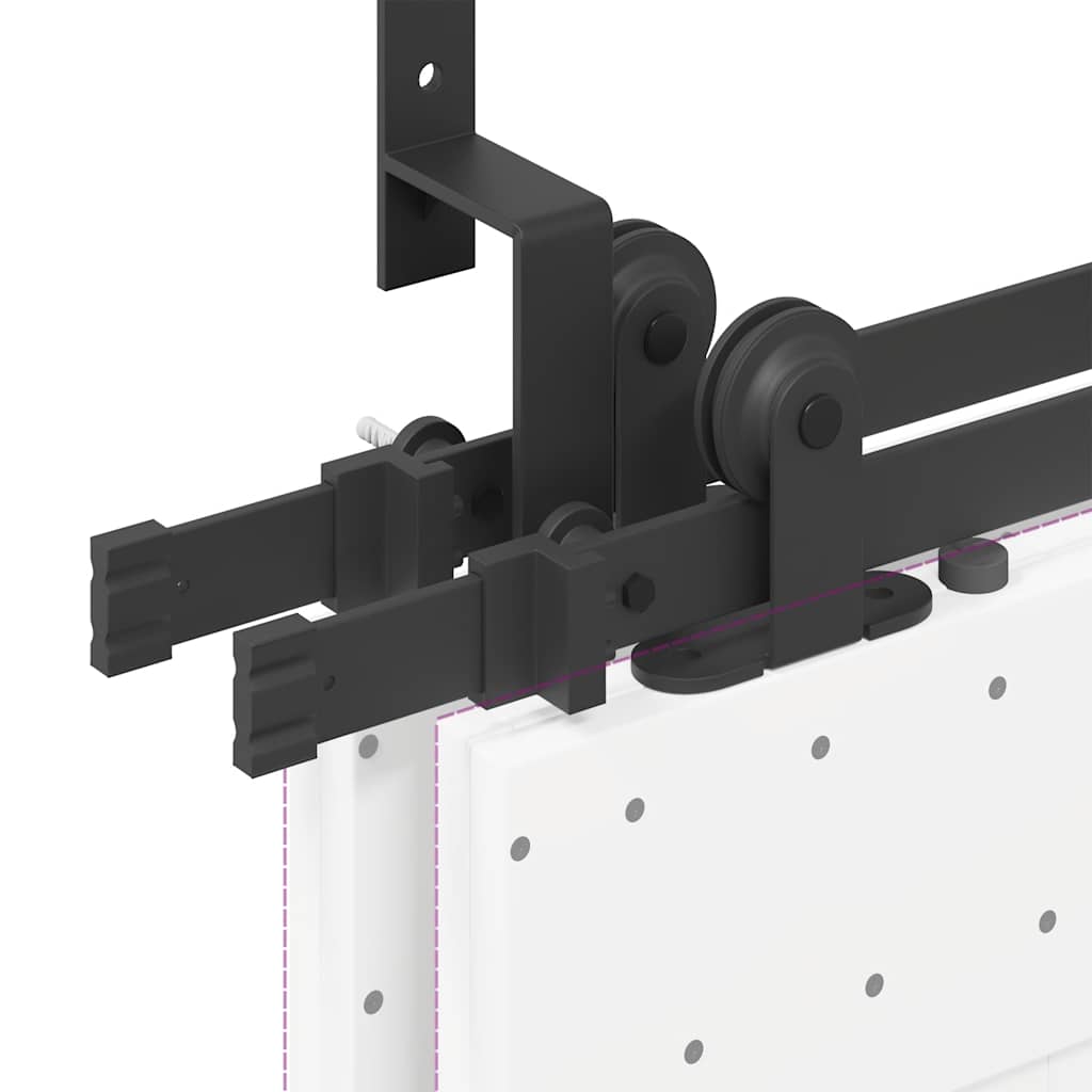 Kit di Binari per Porte Scorrevoli 152,5 cm Acciaio Nero