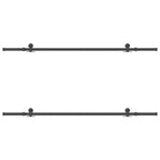 Kit di Binari per Porte Scorrevoli 213,5 cm Acciaio Nero