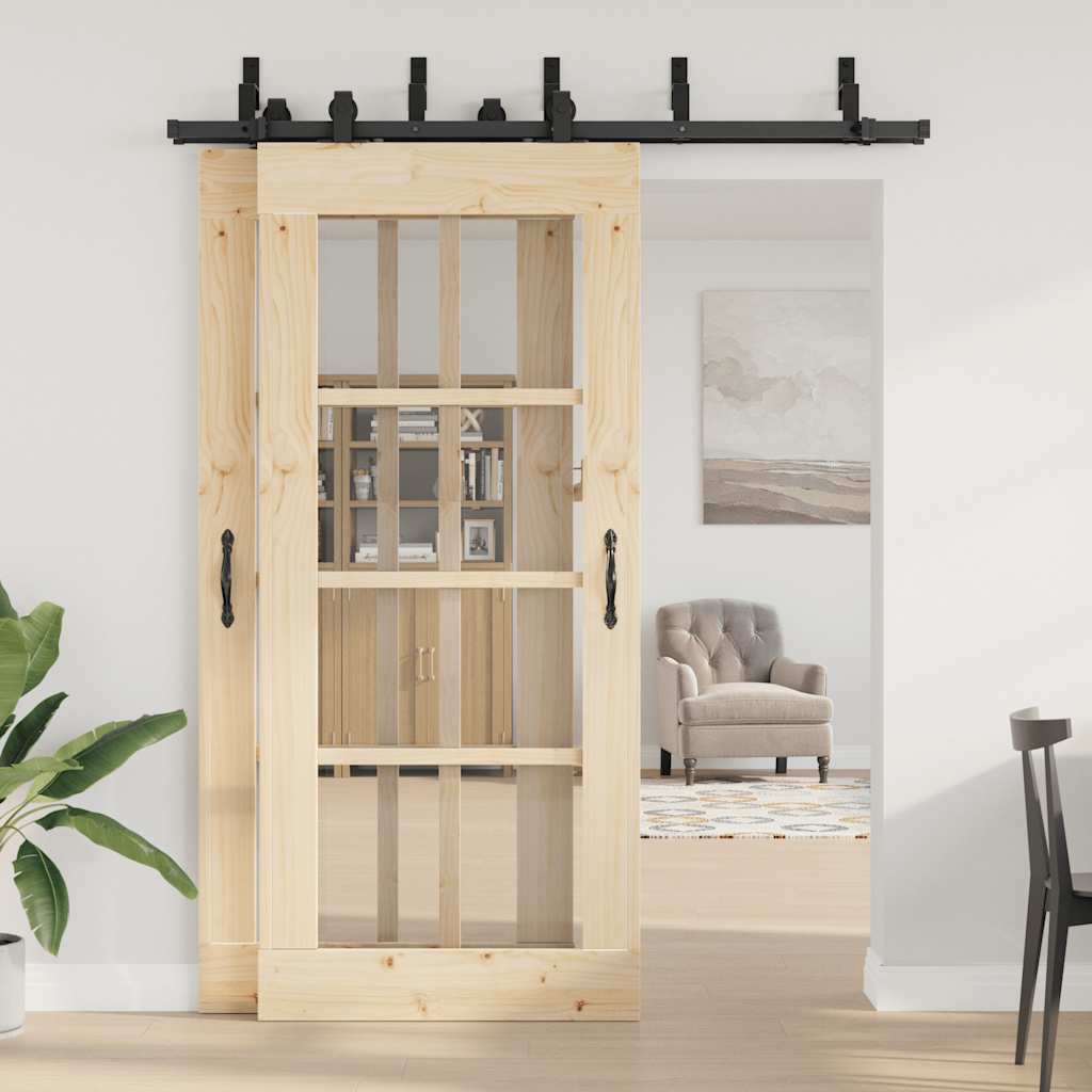Kit di Binari per Porte Scorrevoli 183 cm Acciaio Nero