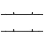 Kit di Binari per Porte Scorrevoli 183 cm Acciaio Nero