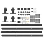 Kit di Binari per Porte Scorrevoli 183 cm Acciaio Nero