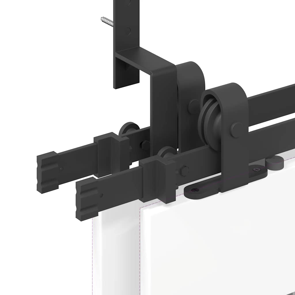 Kit di Binari per Porte Scorrevoli 183 cm Acciaio Nero