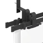 Kit di Binari per Porte Scorrevoli 183 cm Acciaio Nero