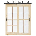 Kit di Binari per Porte Scorrevoli 183 cm Acciaio Nero