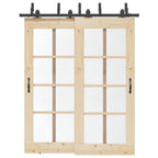 Kit di Binari per Porte Scorrevoli 183 cm Acciaio Nero