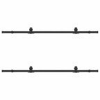 Kit di Binari per Porte Scorrevoli 200 cm Acciaio Nero