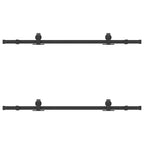 Kit di Binari per Porte Scorrevoli 152,5 cm Acciaio Nero
