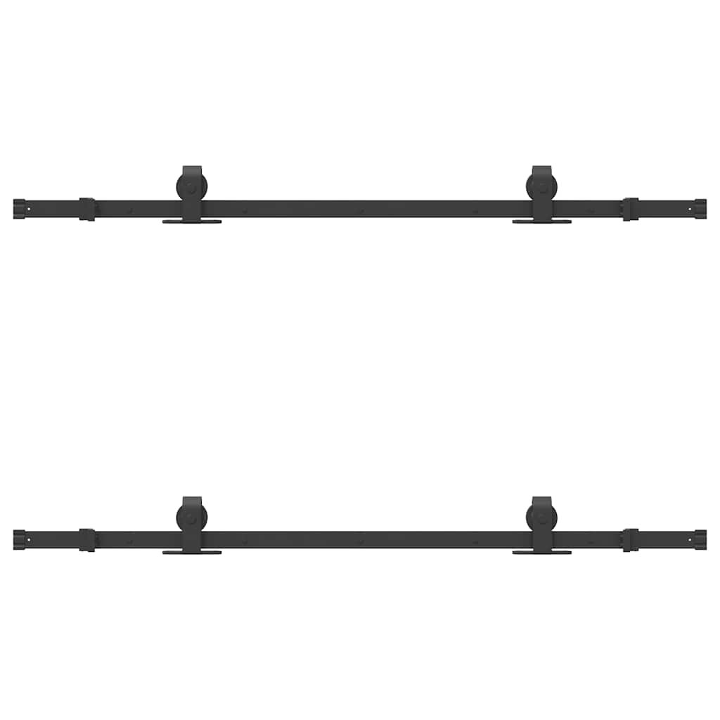 Kit di Binari per Porte Scorrevoli 152,5 cm Acciaio Nero