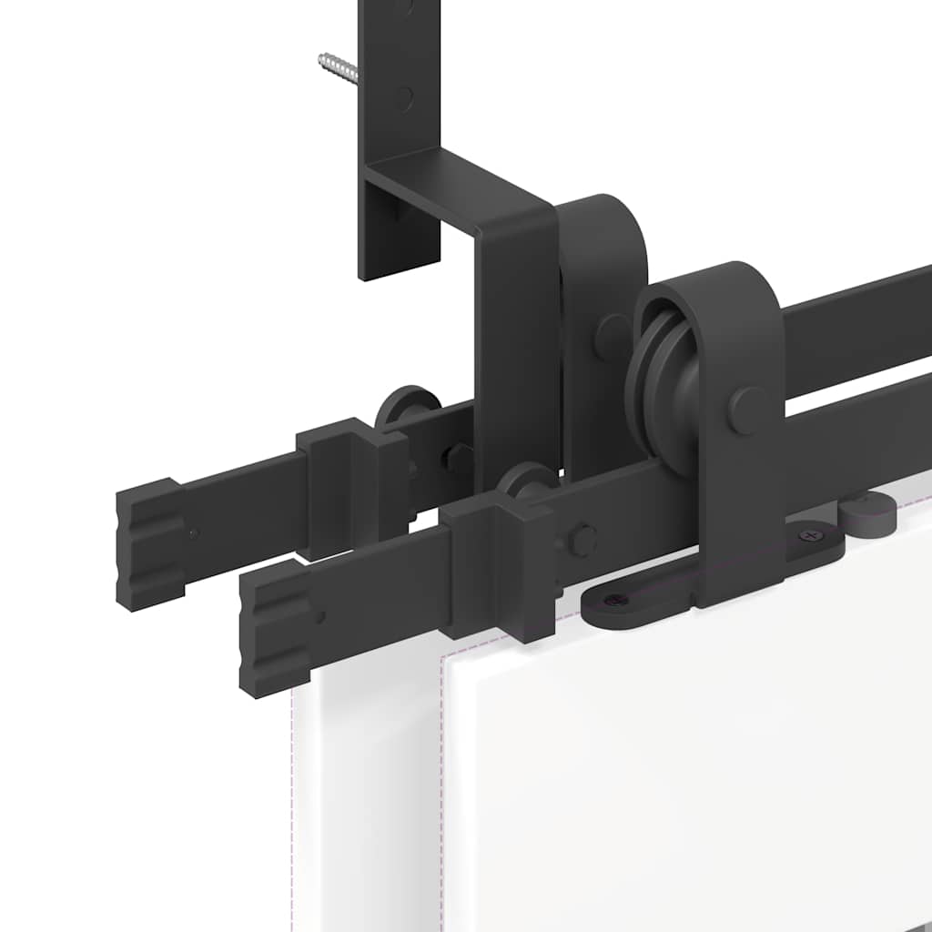Kit di Binari per Porte Scorrevoli 152,5 cm Acciaio Nero