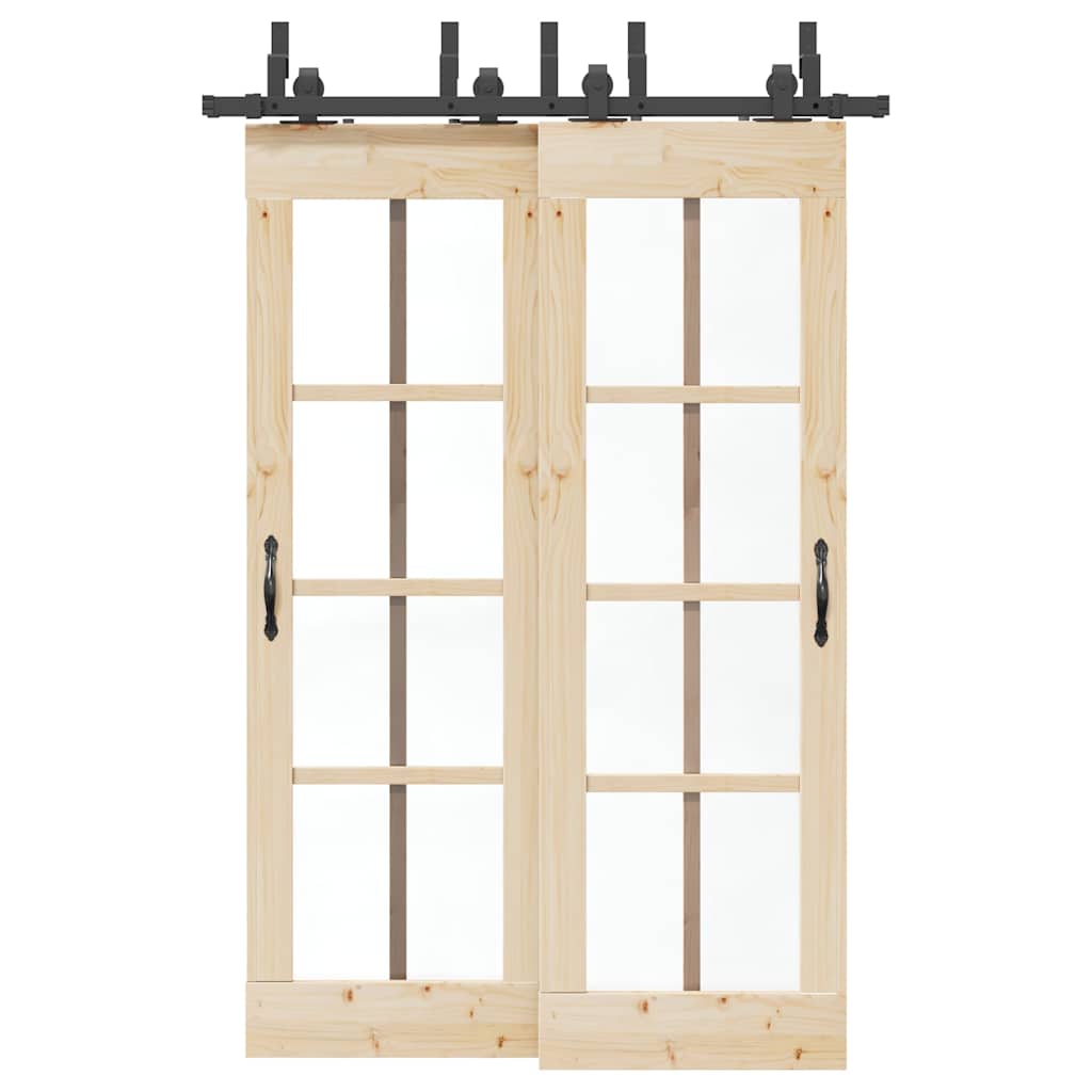 Kit di Binari per Porte Scorrevoli 152,5 cm Acciaio Nero